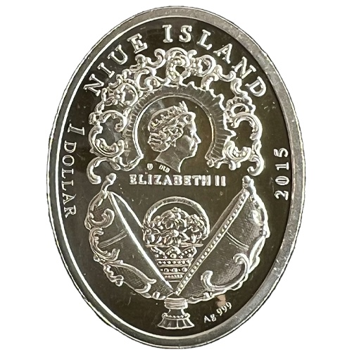 Серебряная монета 1 доллар «Александровский дворец», Ниуэ, 999, 15.5гр., 2015, реверс